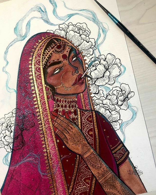 Desi Art, Modern Indian Art, Indian Illustration, South Asian Art, Indian Art Gallery, Indian Folk Art, Desi Aesthetic, Indian Art Paintings, Art Drawings Sketches Creative