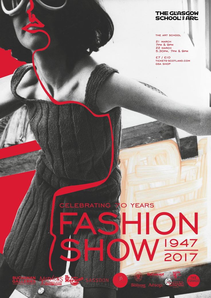 an advertisement for the fashion show featuring a woman with headphones in her hair and sunglasses