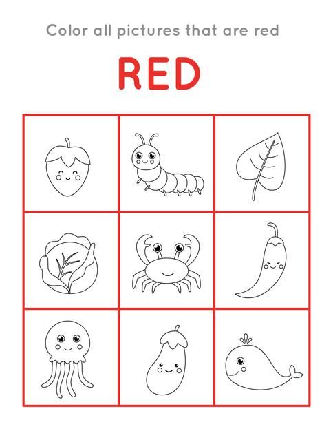 the color pictures that are red for children