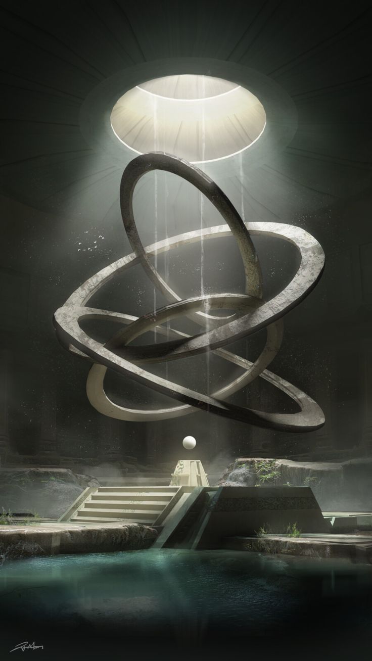 an artistic rendering of a futuristic building with spirals and stairs in the air, on a dark background