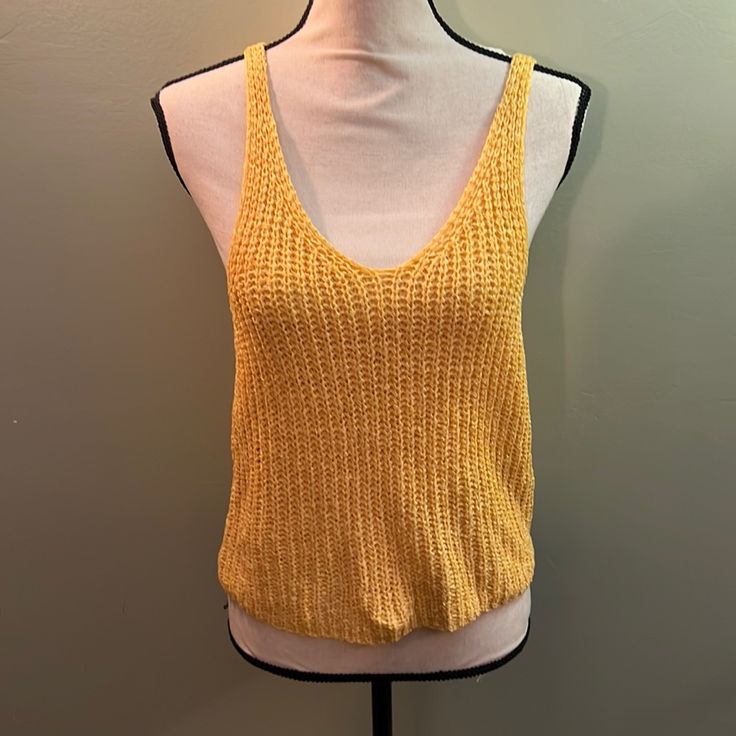 Moon & Madison Yellow Crochet, Looking Yellow Top. This Is Such A Cute Little Top Size Large Nwt Yellow Beach Tank Top, Yellow Tank Top For The Beach, Yellow Casual Tank Top For Beach Season, Casual Yellow Tank Top For Beach Season, Trendy Yellow Beach Tank Top, Trendy Yellow Tank Top For Beach, Trendy Yellow Tank Top For Vacation, Gold Tops For Summer Beach, Yellow V-neck Tank Top For Summer