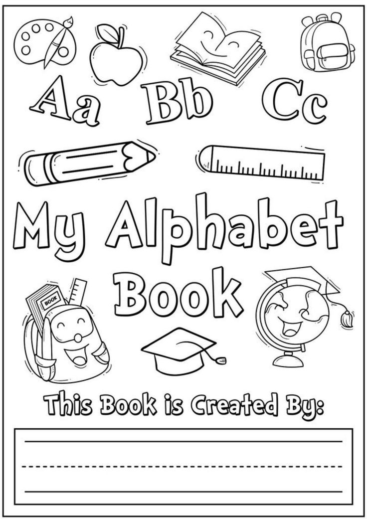 an alphabet book with the words my alphabet book and other items to be colored in