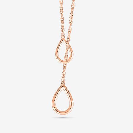 Jewelry Closure: Spring Ring ClaspLink Construction: SolidShape: PearMetal Color: RoseChain Length: 18 InchChain Width: .6 MillimetersPendant Length: 17.8mmPendant Width: 20.1mmChain Construction: RopeCare: Wipe CleanMetal: 10k Rose GoldNecklace Type: Y NecklacesCountry of Origin: Imported Rose Gold Teardrop Jewelry With Delicate Chain, Rose Gold Drop Jewelry With Delicate Chain, Dainty Rose Gold Drop Necklace, Formal Rose Gold Dangle Necklaces, Rose Gold Pear Shaped Necklace Gift, Classic Rose Gold Drop Jewelry, Rose Gold Long Drop Jewelry For Formal Occasions, Formal Rose Gold Long Drop Jewelry, Formal Long Drop Rose Gold Jewelry