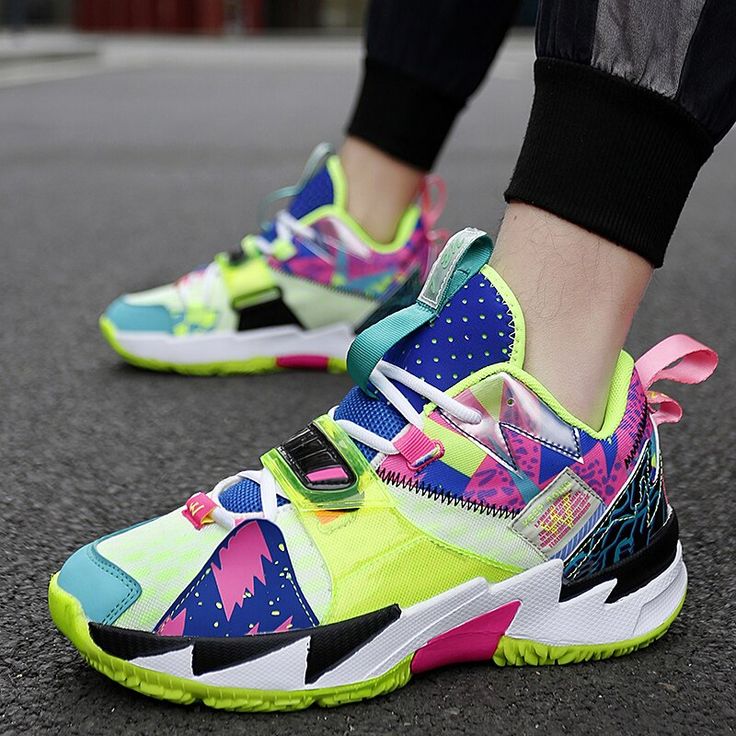 Ready to turn heads and step up your game? Lace up these Breathable Outdoor Sports Shoes and stride with confidence! Their high-top design and neon medley promise both style and ankle support. Whether you're hitting the pavement or the trails, the vibrant blend of neon green, pink, blue, yellow, and black ensures you'll do it in style. Breathable High-top Custom Sneakers For Training, Sporty Multicolor Low-top Chunky Sneakers, Green High-top Skate Shoes For Sports, Multicolor Lace-up Sneakers For Jogging, Green High-top Custom Sneakers For Sports, Green Lace-up High-top Sneakers For Jogging, Dynamic Multicolor Sneakers For Streetwear, Multicolor Jogging Sneakers With Laces, Pink Breathable High-top Sporty Sneakers