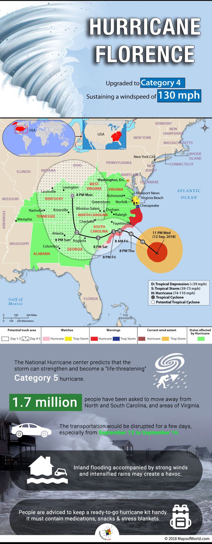 US states that could be affected by Hurricane Florence North Carolina Coast, Carolina Coast, Wind Speed, Us States, U.s. States, Gulf Of Mexico, Nashville Tennessee, Event Calendar, Atlantic Ocean