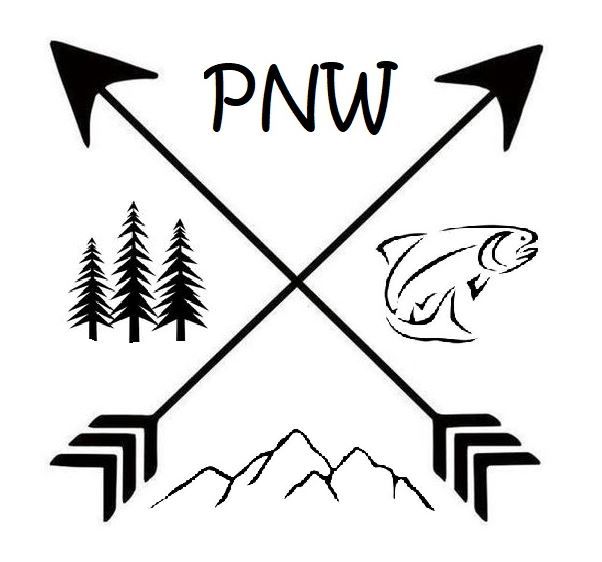 the words pnw are written in black and white, with arrows pointing up to different