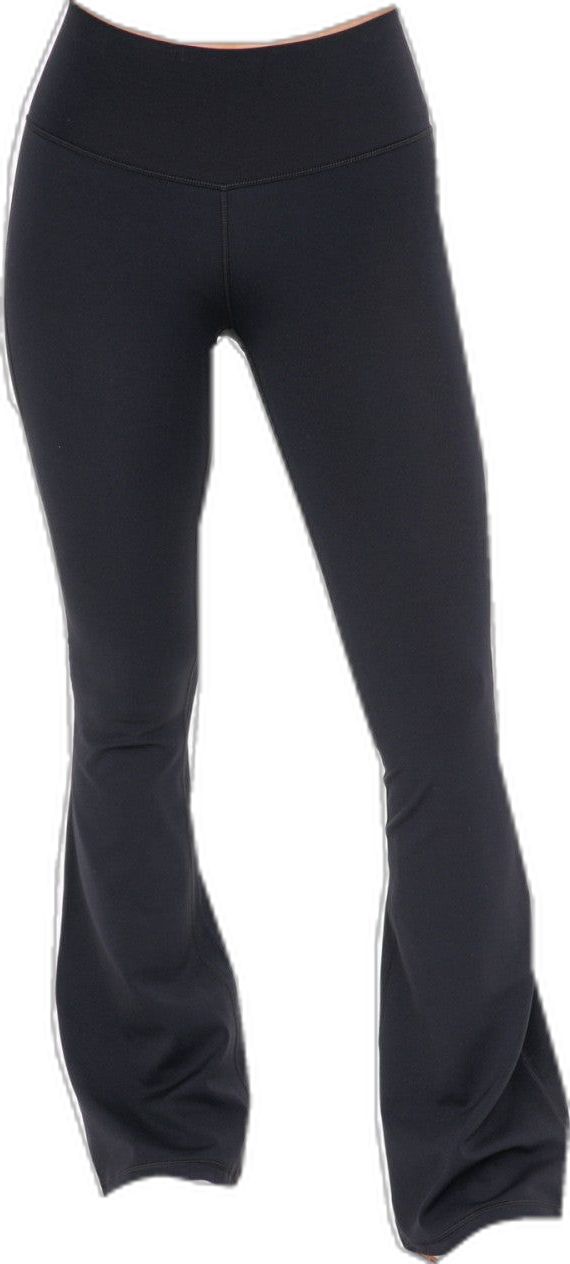 Flared Fleece Leggings - Black-K. Ellis Boutique High Stretch Elastane Running Pants, High Stretch Elastane Pants For Running, Full Length Stretch Running Bottoms, Black Mid-rise 4-way Stretch Bottoms, Nylon Sportswear Stretch Bottoms, Black Mid-rise Bottoms With 4-way Stretch, Stretch Nylon Sportswear Bottoms, Stretch Elastane Sports Bottoms, Sporty Stretch Pants With Go-dry