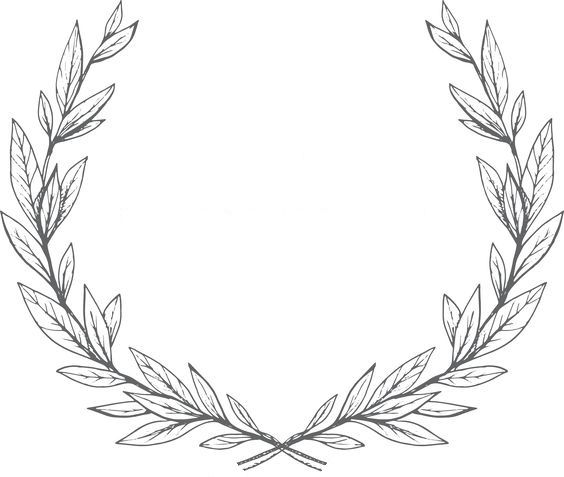 a drawing of a laurel wreath