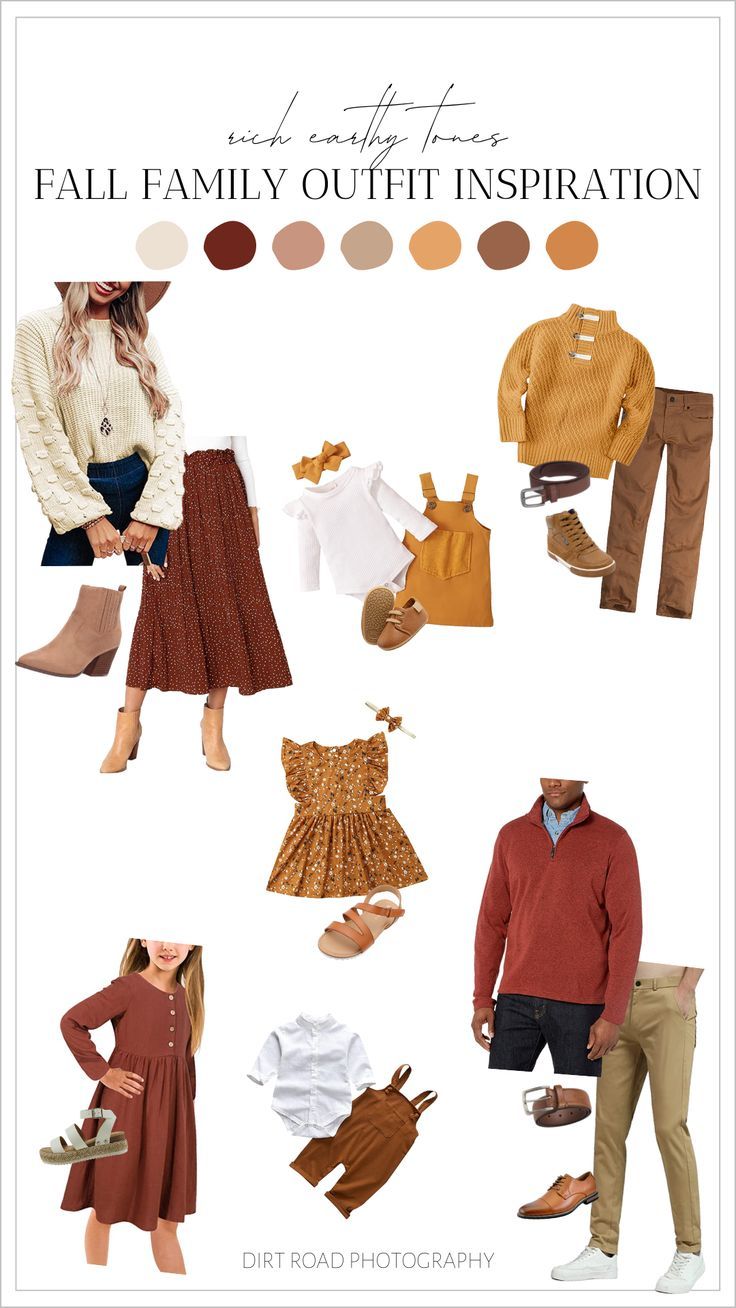 an advertisement for fall family outfit inspiration