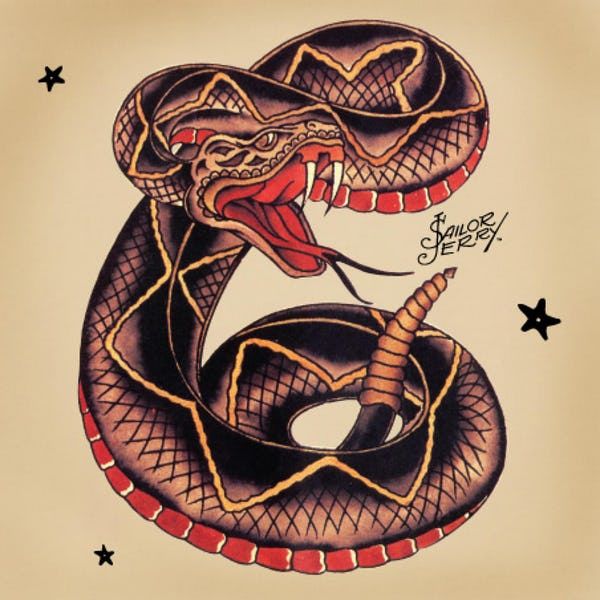 a drawing of a snake with its mouth open