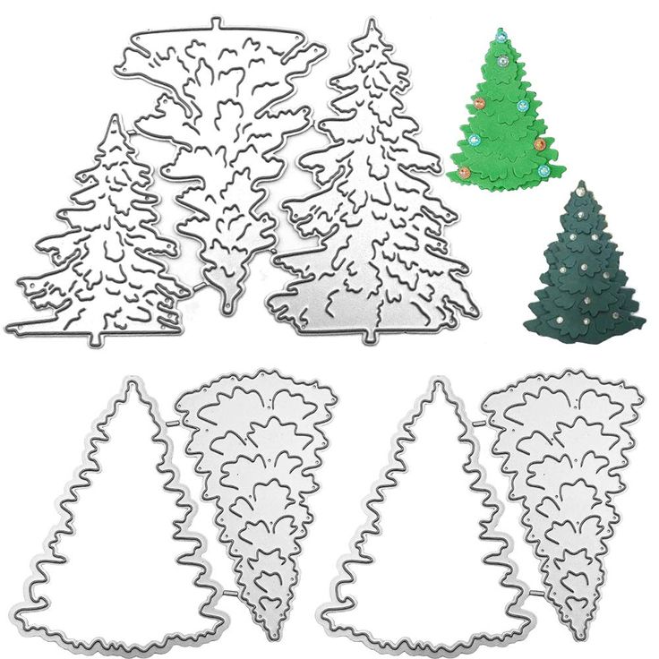 christmas trees and snowflakes are cut out from the shape of cookie cutters