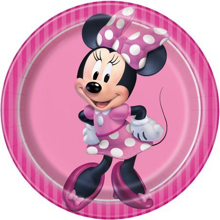 a paper plate with minnie mouse on it