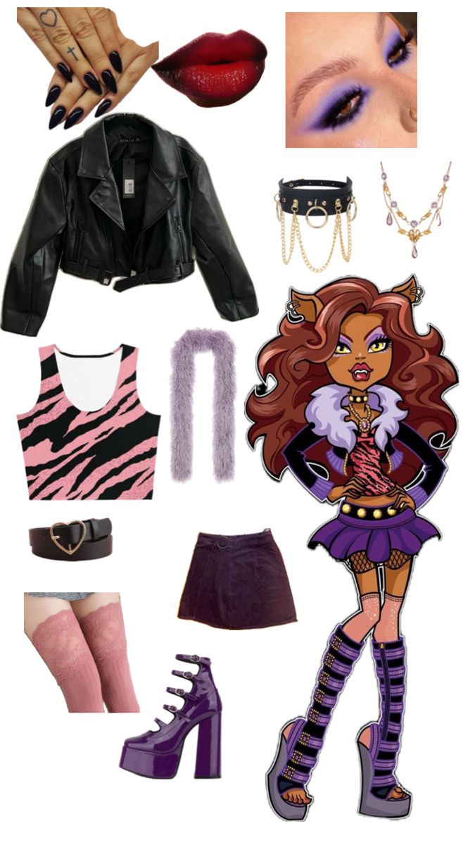 an assortment of clothing and accessories including shoes, lipstick, gloves, bracelets and necklaces