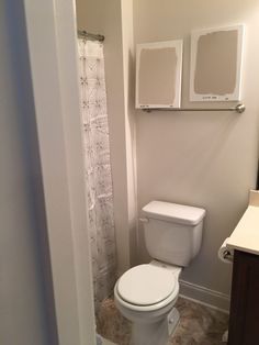 a white toilet sitting in a bathroom next to a sink