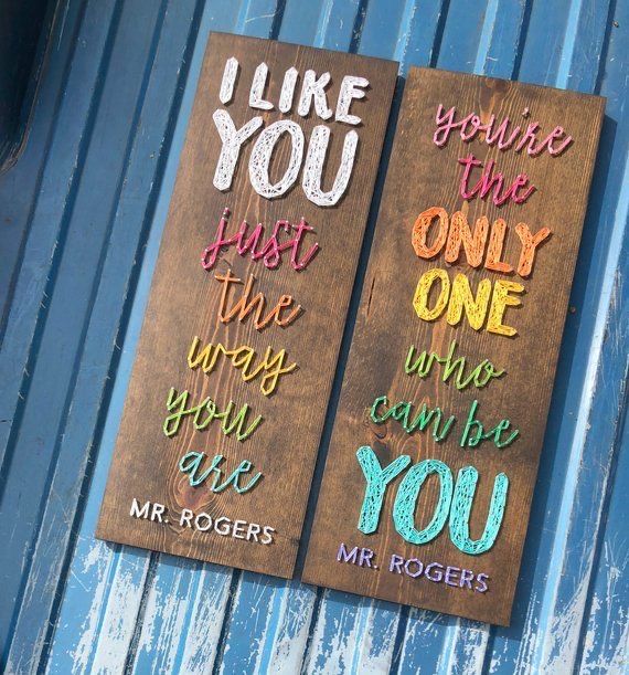 two wooden signs that say i like you and just the only one