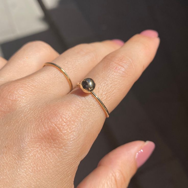 ✨14k Solid Gold Ball Ring, Delicate Gold Ring, Uniq Design, Great Gift For Her✨ Material: Solid Gold (Not Gold Filled or Gold Plated) Karat: 14K (real gold stamp 585)  Gold Color: Yellow Gold  ✅Available in yellow gold, rose gold or white gold options ⭐️Approximate weight : 1,30 gram Wholesale requests are welcome. 🎁You can give it directly as a gift to your lover, girlfriend, colleague, good friend,or yourself! Or just give the most special person in your life as a surprise gift to remind her/ Tiny 14k Gold Toe Ring, 14k Yellow Gold Toe Ring, 14k Gold Filled Rings In Fine Jewelry Style, Fine Jewelry 14k Gold Filled Gold Rings, 14k Gold Midi Rings With Round Band, Gold 14k Midi Rings Round Band, Dainty Yellow Gold Midi Rings Stamped 14k, Simple Open Band Ring In 14k Gold, Everyday 14k Gold Midi Rings