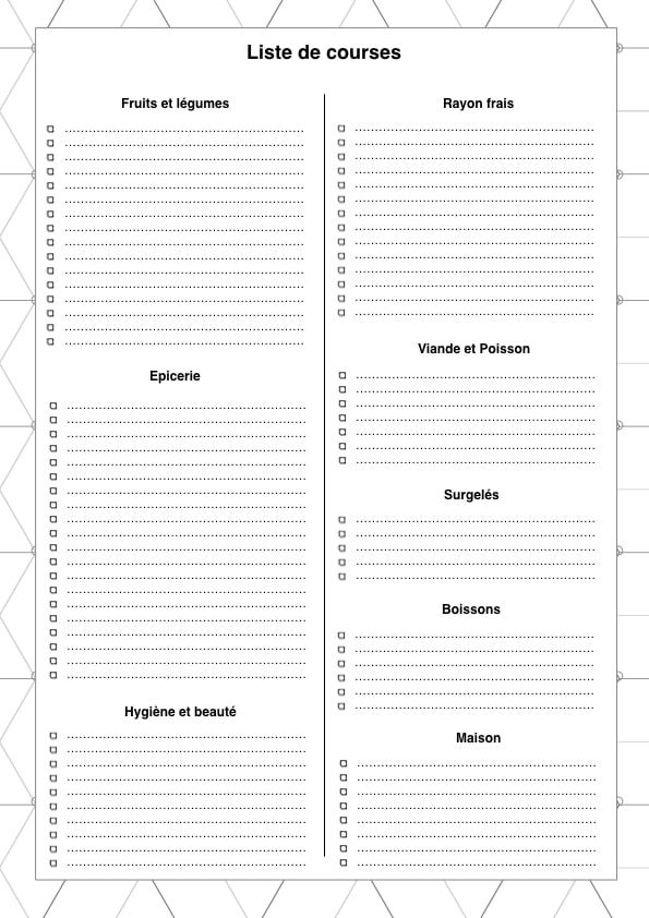 a printable list for the french language course