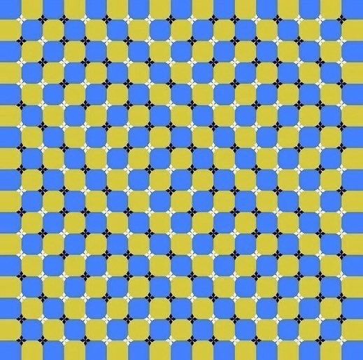 an abstract pattern with blue and yellow squares