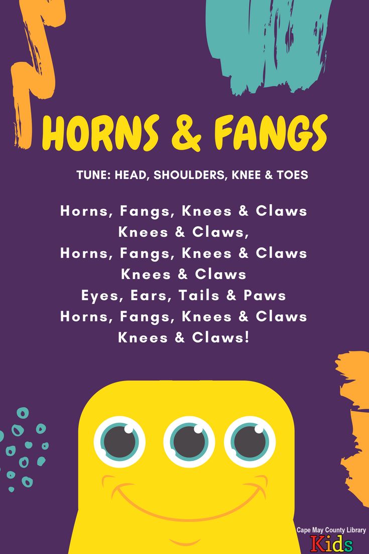 an advertisement for horns and fangss with cartoon characters on the front, in purple background