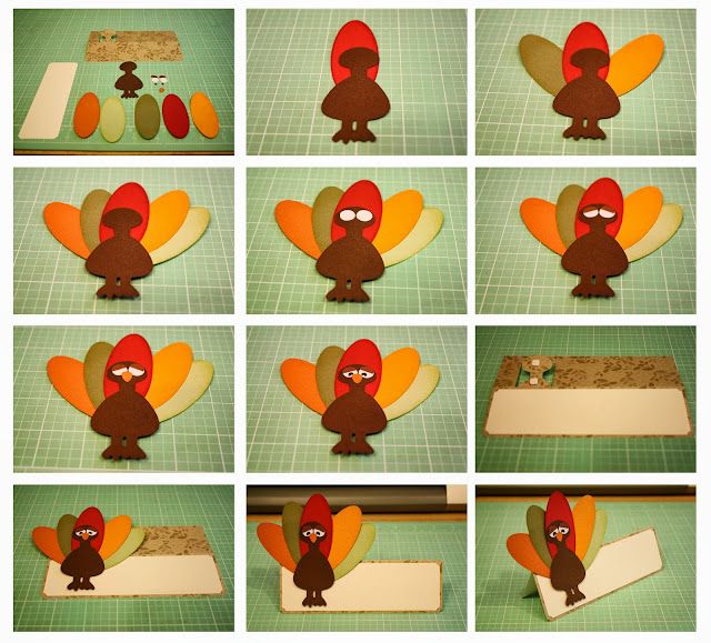 the turkey is made out of paper and has been cut into smaller pieces to make it look