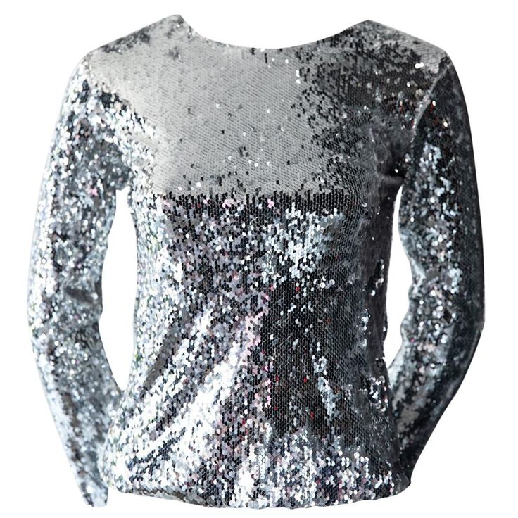 Racil long sleeve blouse with all-over silver iridescent sequins. New Year's Eve or wear to an evening event. Wear with pants or a skirt! New with original tags attached. Fitted, crew-neck silhouette with back zip closure. Size XS Silver Sequin Blouse, Halter Neck Vest, Silver Jacket, Red One Piece, Sequin Blouse, Vintage Hermes, Bow Blouse, Stripe Silk, Metal Mesh