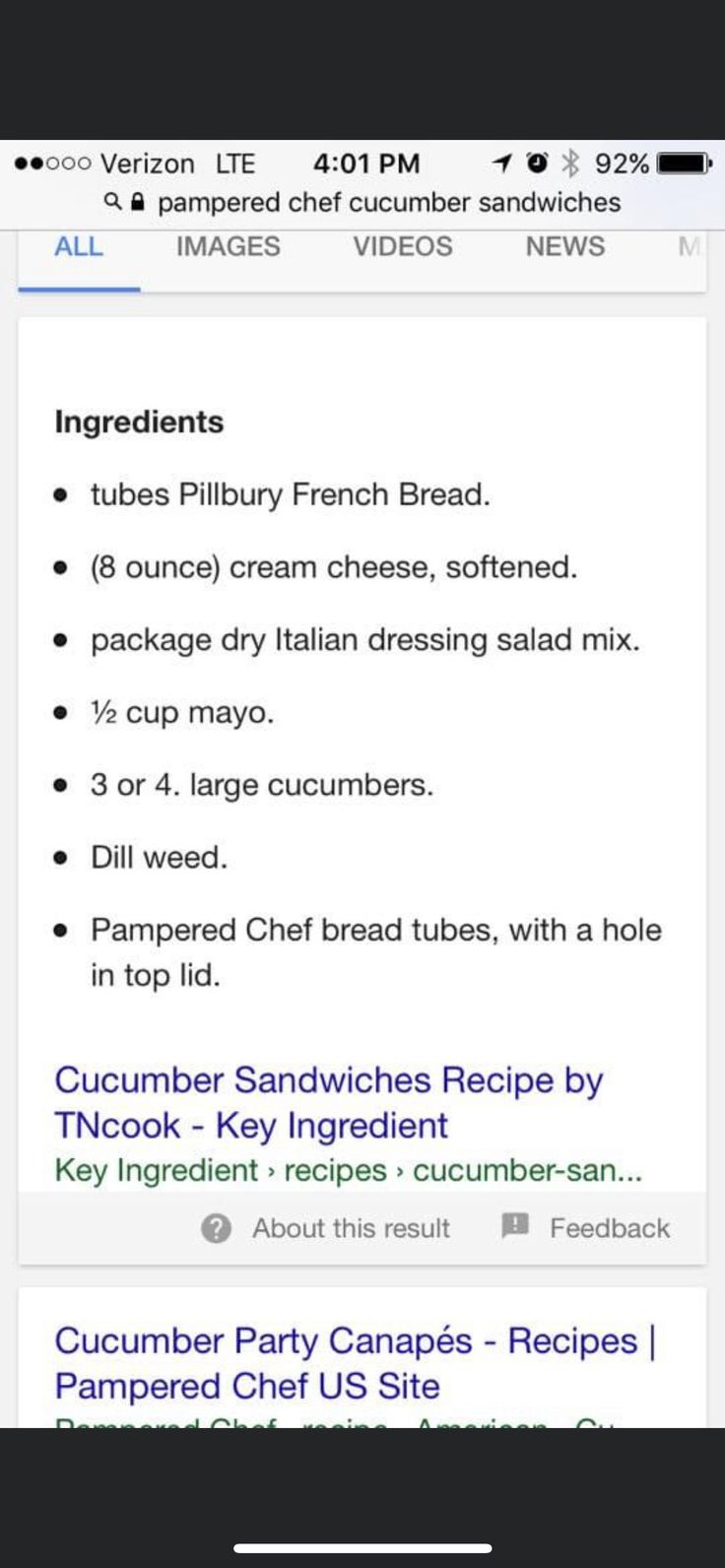 an image of a recipe on the app