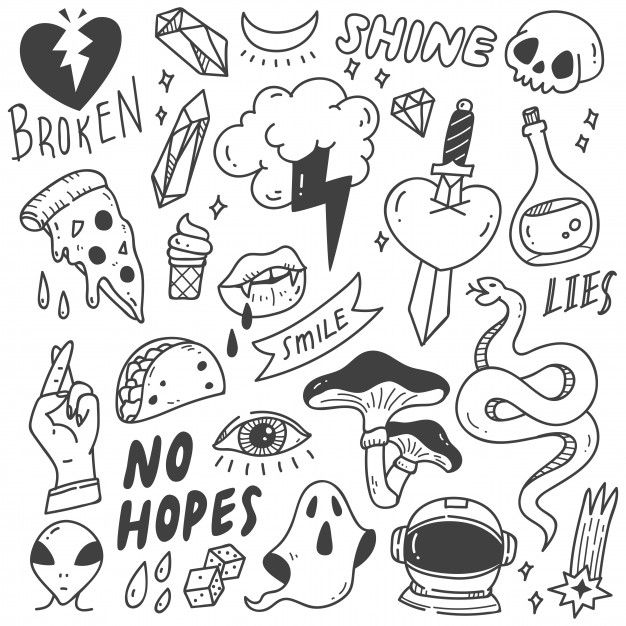 black and white doodles with words that say no hopes, don't give up