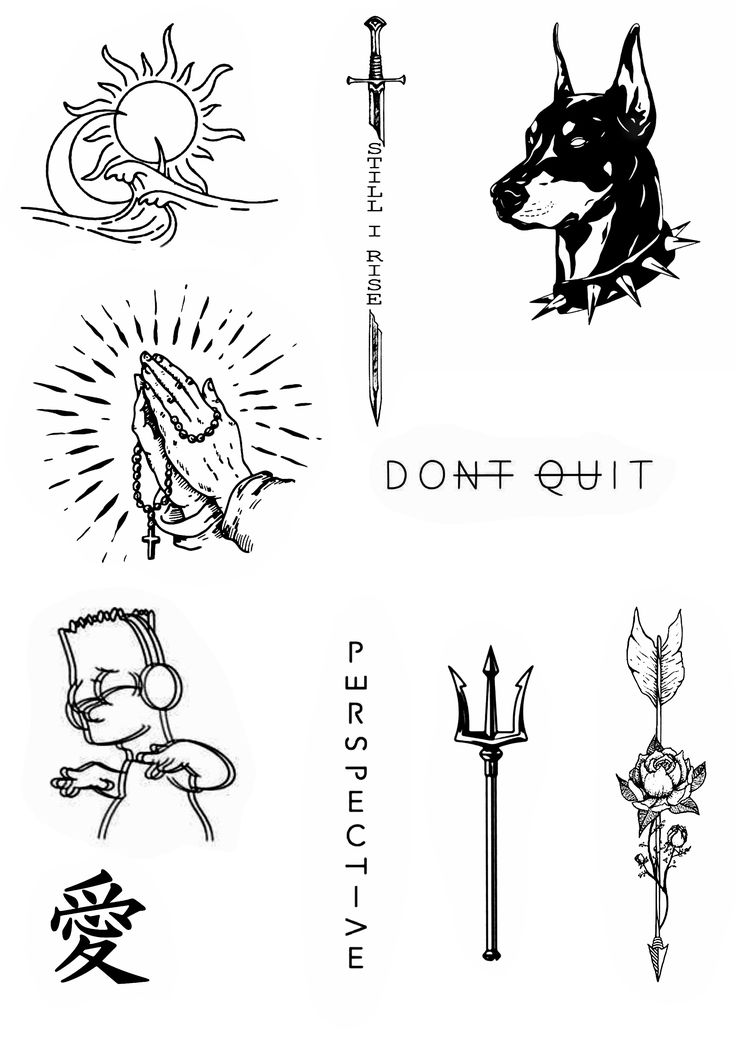 several different types of tattoos with the words don't quit