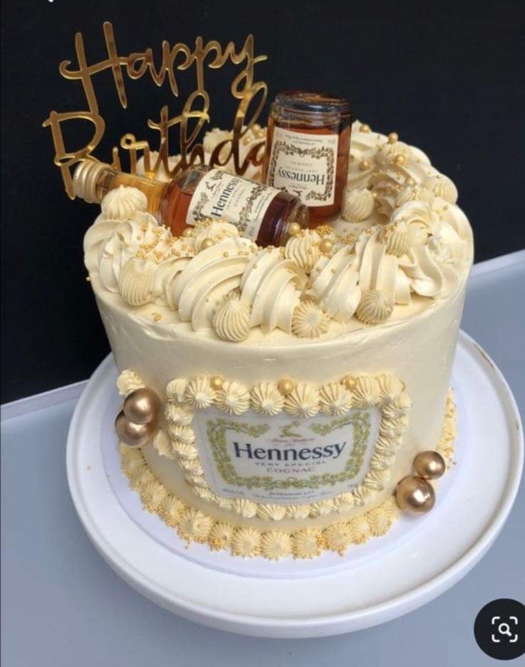 a birthday cake with honey on top