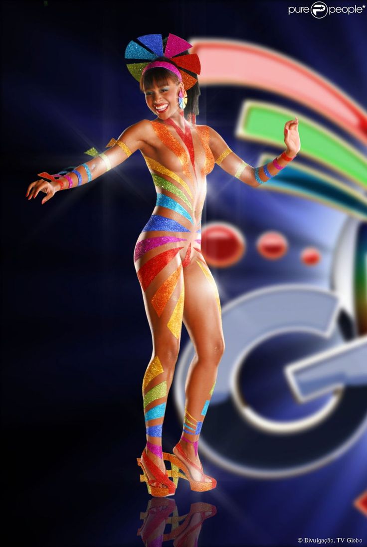 a woman in a colorful bodysuit and sunglasses on a skateboard with the google logo behind her