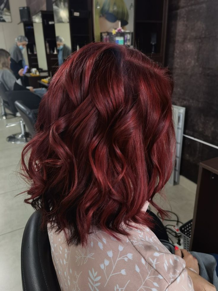 Shoulder length Bob, soft curl waves Red Shoulder Length Hair With Bangs, Shoulder Length Soft Curls, Dark Red Shoulder Length Hair, Shoulder Length Curly Red Hair, Medium Length Red Hair With Layers, Shoulder Length Hair Red, Red Shoulder Length Hair, Red Hair Shoulder Length, Shoulder Length Red Hair