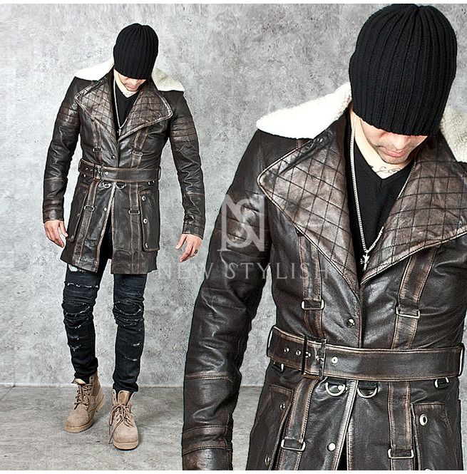 Winter Brown Distressed Biker Jacket, Rugged Leather Jacket For Winter Biker Events, Rugged Leather Jacket For Biker Events In Winter, Brown Urban Biker Jacket For Winter, Urban Brown Biker Jacket For Winter, Urban Brown Winter Biker Jacket, Winter Punk Biker Jacket With Pockets, Urban Brown Leather Jacket For Winter, Rugged Outerwear For Biker Events In Fall