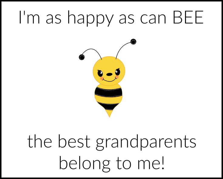 a card with a bee saying i'm as happy as can be the best grandparents belong to me