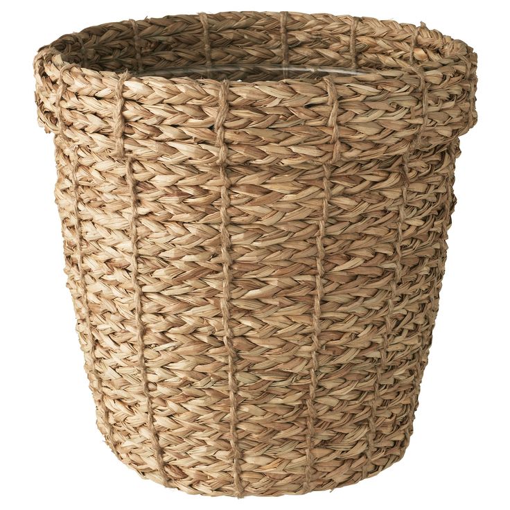 a large woven basket is shown on a white background