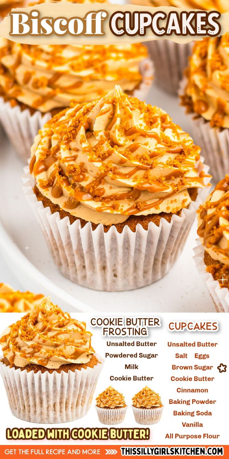 an advertisement for the biscoff cupcakes is shown in this advert