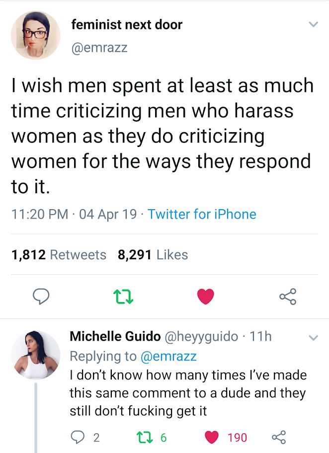 two tweets that are on the same page, one has an image of a woman