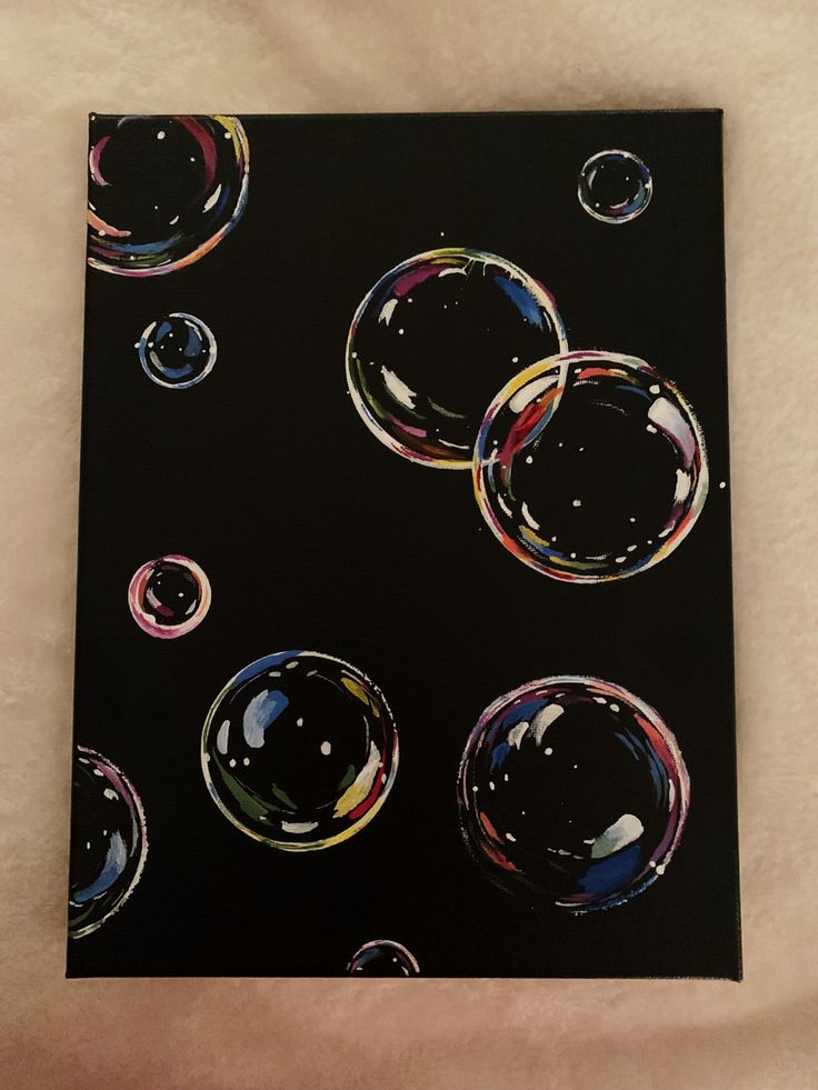 Bubble painting Easy Square Painting Ideas, Simple Things To Paint Watercolor, Canvas Bubble Painting, Painting Ideas Easy Simple Abstract Art, Painting Ideas Square Canvas, Neon Mini Canvas Painting, Bubble Painting On Black Canvas, Neon Acrylic Painting, Square Canvas Painting Ideas