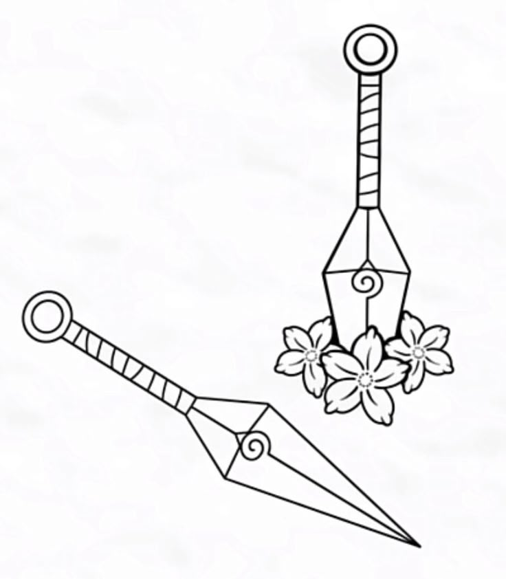 a drawing of an upside down umbrella with flowers on it and a pair of scissors