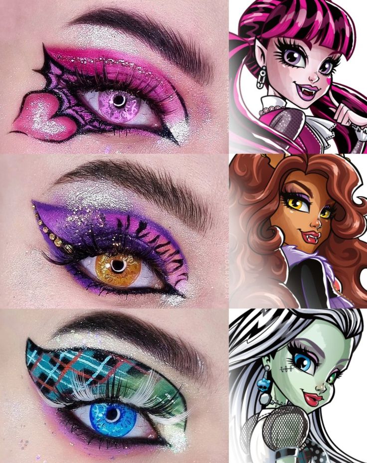 Hero Makeup Ideas, Monster High Eyeshadow, Clawdeen Wolf Makeup Halloween, Claudine Costume, Clawdeen Makeup Look, Claudine Monster High, Clawdeen Makeup, Monster High Inspired Makeup, Clawdeen Wolf Makeup