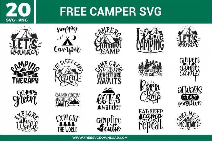 20 free camper svg designs