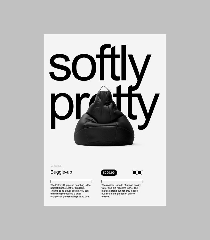 an ad for softy pretty featuring a black bag