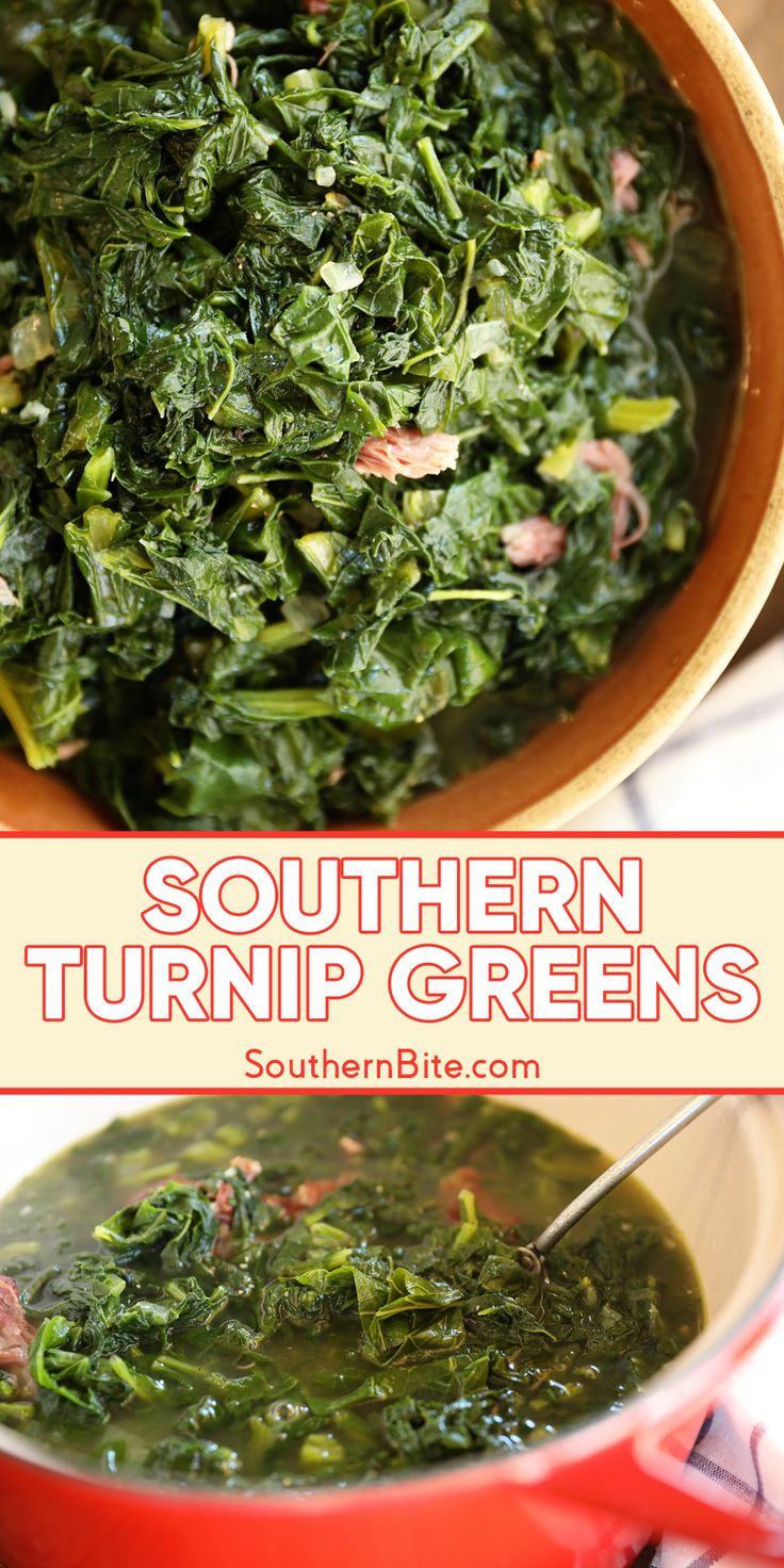 a red bowl filled with green soup next to another bowl full of greens