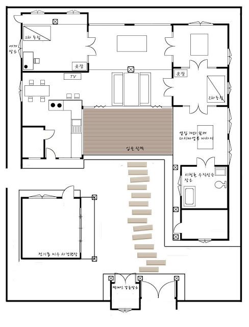 the floor plan for an apartment with stairs