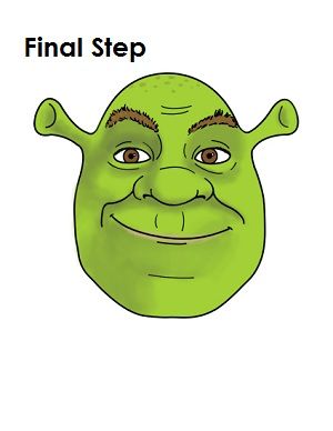 a green cartoon character with the words final step on it's forehead and eyes