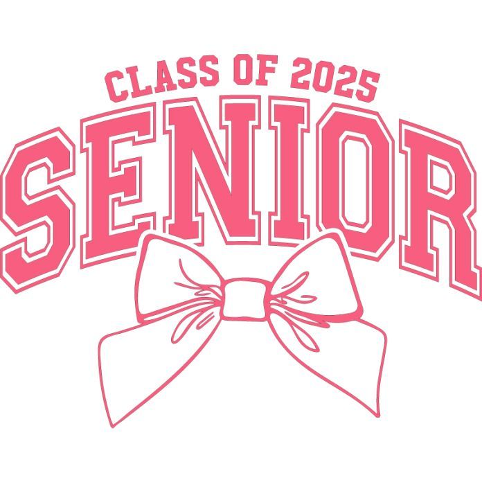 the class of 205 senior logo with a bow on it's head and name