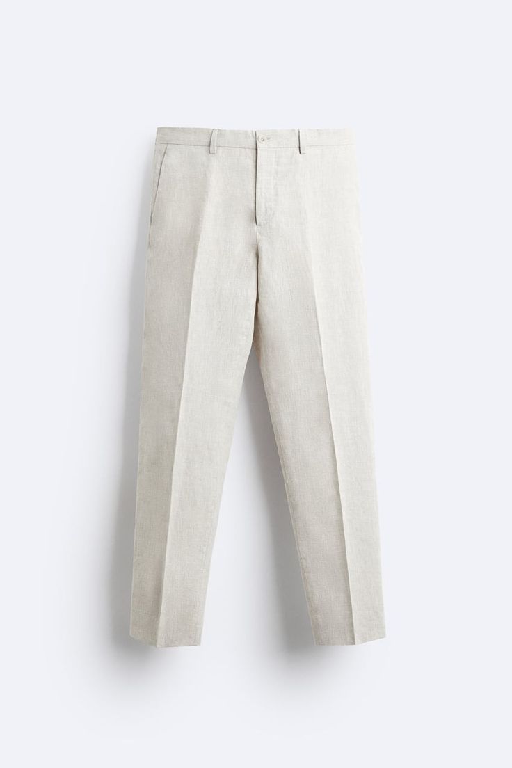 SUIT PANTS IN 100% LINEN - Light beige | ZARA United States