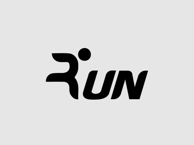 the word run is written in black and white