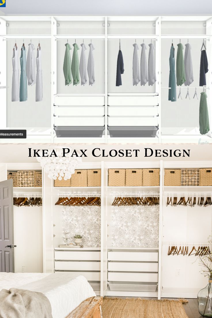 the ikea pax closet design is open and closed