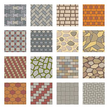 the different types of tiles are shown in various colors and sizes, including red, orange,