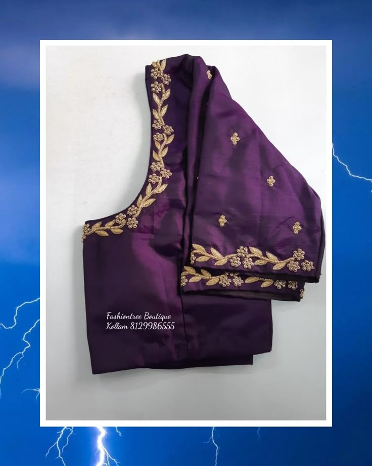 Plane Black Blouse Designs, Machi Work Blouse Design Simple, Blouse Design For Plain Saree, Machi Work Blouse, Purple Blouse Designs, Simple Thread Work Blouse Designs, Latest Simple Aari Work Blouse Designs, Work Blouse Hand Designs, Blouse Aari Work